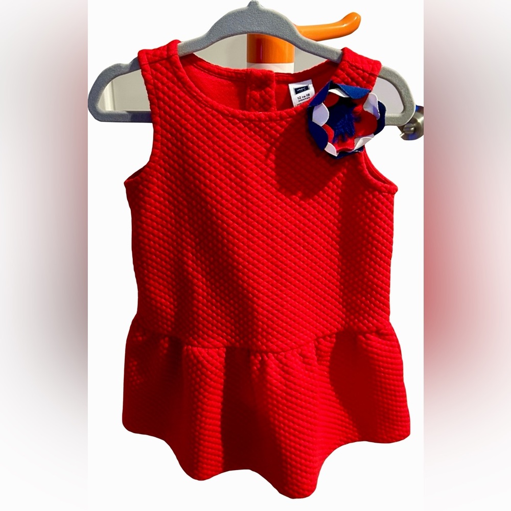 Janie and Jack Red Dress with Flower Detail (with bloomer)
Size 12-18 months